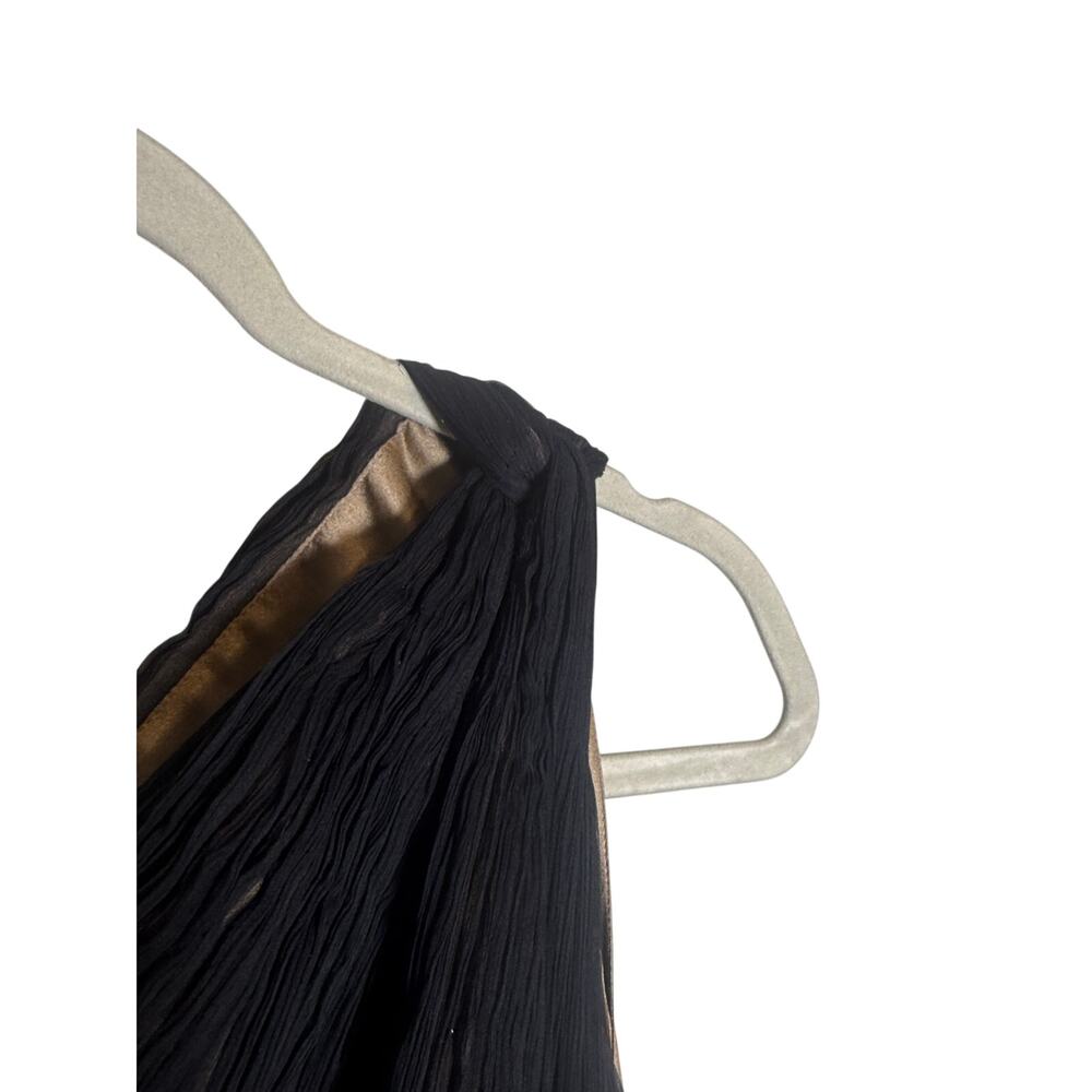 Tadashi Shoji Black One Shoulder Silk Gown Sz. 6 - Picture 5 of 12